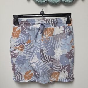 Indyeva Floral Print Skirt in Blue With Built In Shorts